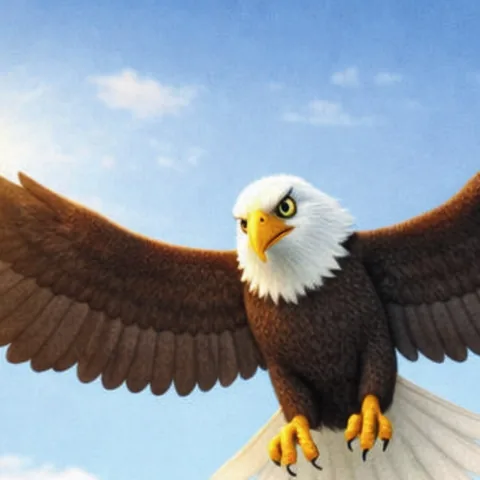 Charlie the bald eagle, from the book illustrations