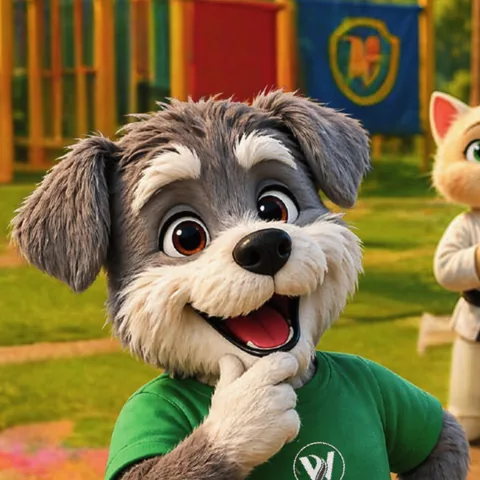 Chester the schnauzer, from the book illustrations