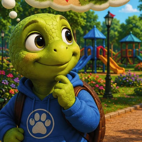 Hermie the tortoise, from the book illustrations