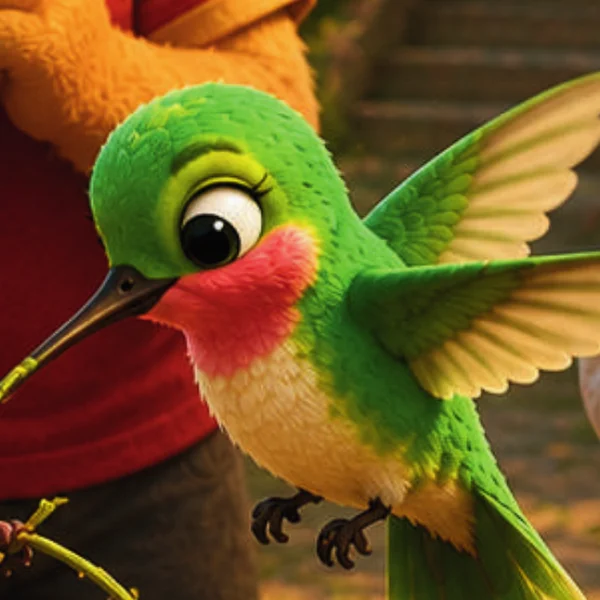 Rosemary the hummingbird, from the book illustrations