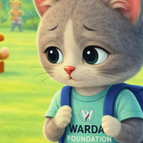 Winter the kitten, from the book illustrations